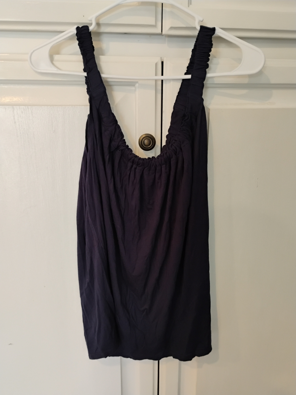 BCBGirls Navy Ruched-Shoulder Tank
